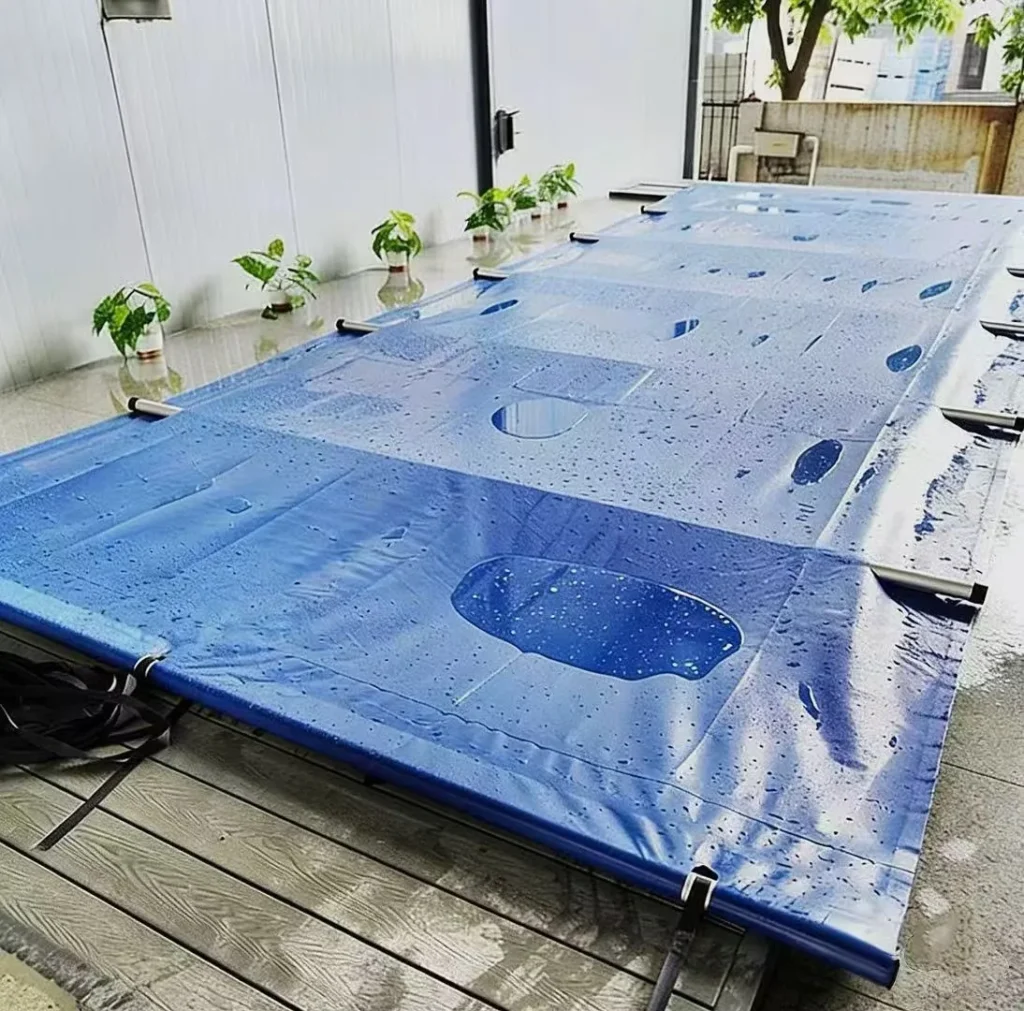 JX PVC Tarpaulin Swimming Pool Cover Material Knife Coated Fabric Waterproof UV-Resistant Windproof