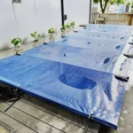 JX PVC Tarpaulin Swimming Pool Cover Material Knife Coated Fabric Waterproof UV-Resistant Windproof