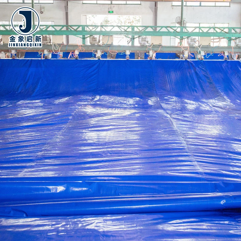 JX PVC Laminated Waterproof Breathable Anti-UV Blackout Organic Plain Weft Swimming Pool Covers Tarpaulin Coated