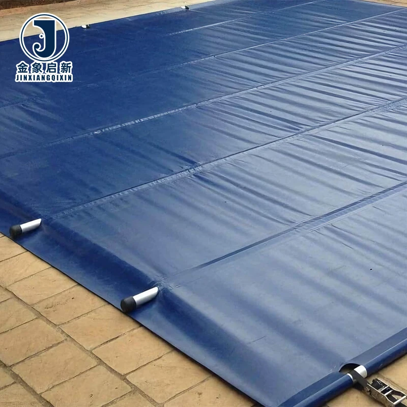 JX PVC Laminated Waterproof Breathable Anti-UV Blackout Organic Plain Weft Swimming Pool Covers Tarpaulin Coated