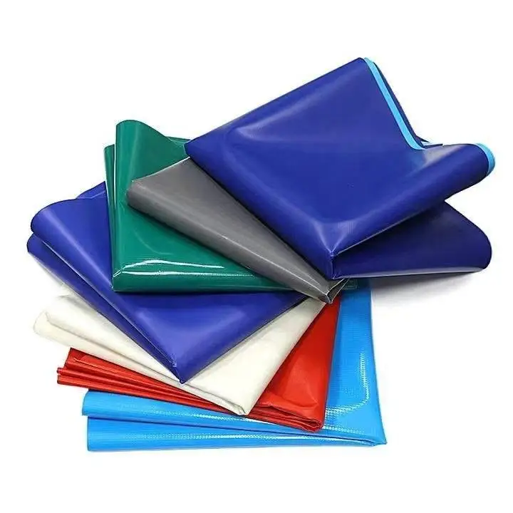 Green  PVC Knife Coated Tarpaulin Heavy Duty Waterproof Truck Cover Fabric Waterproof UV Resistant Industrial Tarpaulin