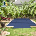Rain Permeability Coated Organic Weft Plain Boys Blackout Blue Mesh Pool Safety Cover 18x36ft Rectangular Inground 4x8ft Center