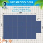 Rain Permeability Coated Organic Weft Plain Boys Blackout Blue Mesh Pool Safety Cover 18x36ft Rectangular Inground 4x8ft Center