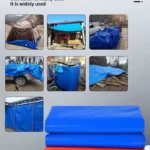 PE Coated Tarpaulin Waterproof Rainproof Outdoor Awning Shade Sail Canopy Pet Dog House Cover for Boys Anti-UV Medium Weight