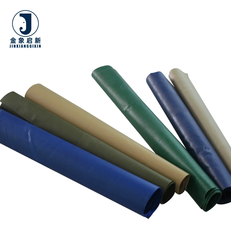 Waterproof Woven PVC Coated Medium Weight PVC Tarpaulin Fabric for Awning and Tents UV Resistant Plain Style 62/63 Width