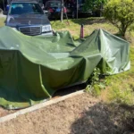 JX PVC Coated Tarpaulin/Cover for Farm Waterproof Warp Knitted Tent Pig Broiler Sheep Chicken Farm Plain Style