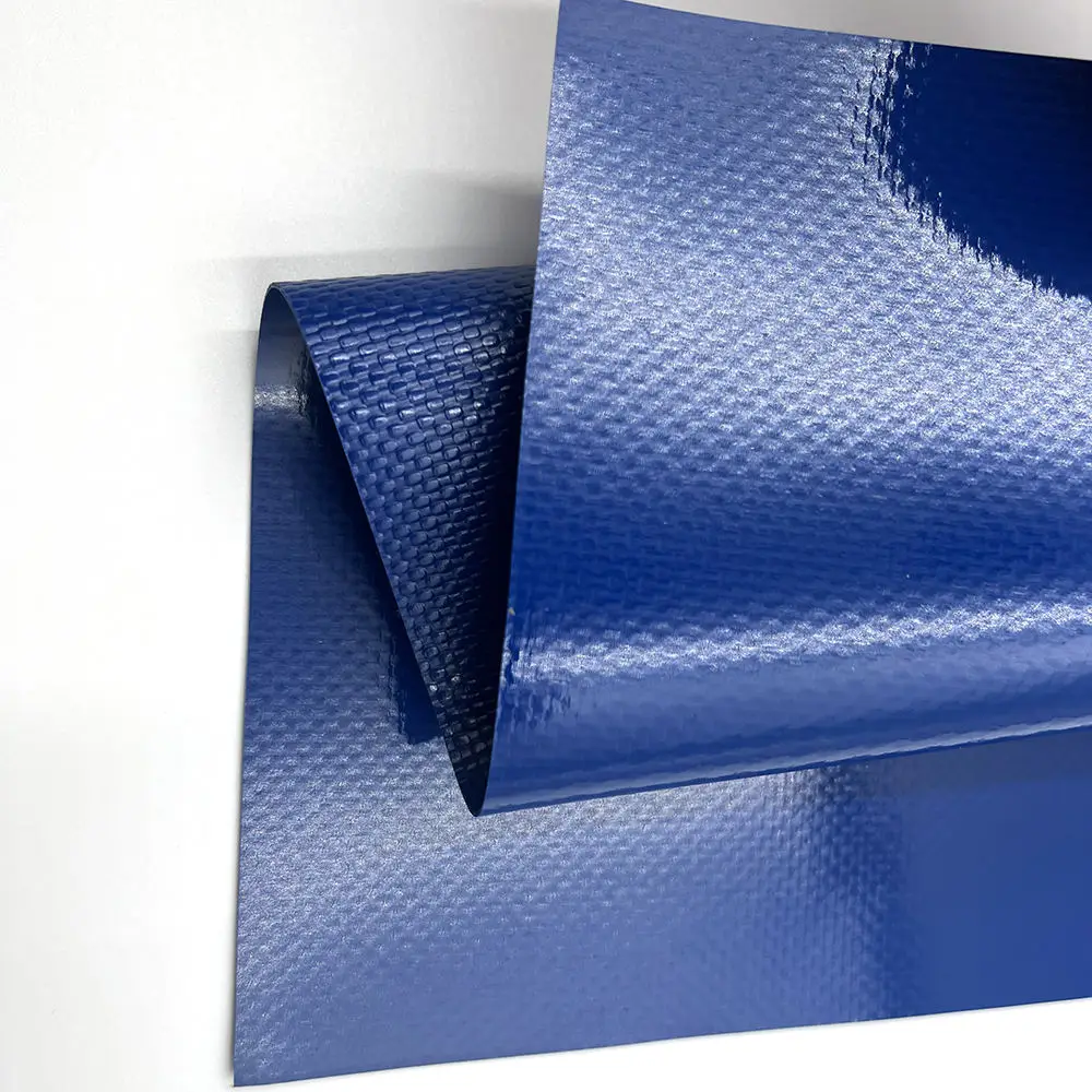 Blue PVC Knife Coated Tarpaulin Heavy Duty Waterproof Truck Cover Fabric Waterproof UV Resistant Industrial Tarpaulin