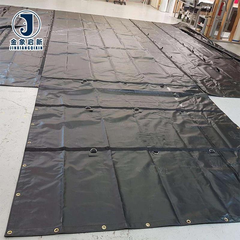 Factory Wholesale 14oz 18oz RipSTOP Flatbed Semi Truck Lumber Tarp with 8′ Drops 1PC 2PC 3PC Custom Waterproof Tarp