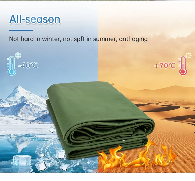 13oz 10ftx12ft Woven Plain Heavy Duty Canvas Tarpaulin with Rustproof Grommets for Canopy Tent Roof Camping Woodpile