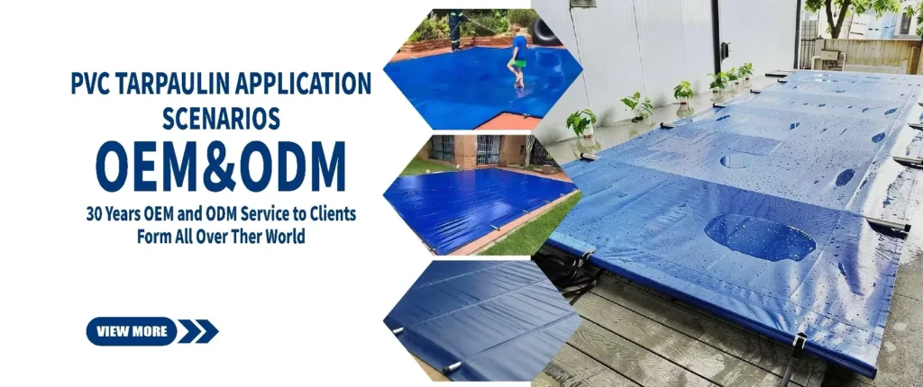 JX PVC Tarpaulin Swimming Pool Cover Material Knife Coated Fabric Waterproof UV-Resistant Windproof