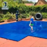 PVC Laminated Waterproof Breathable Anti-UV Blackout Organic Plain Weft Swimming Pool Covers Tarpaulin Coated