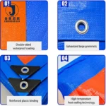 160gms Organic Coated Polyethylene Tarpaulin Trucking Covering Roll Waterproof Blackout Eco-Friendly Fabric Blue Orange Outdoor