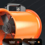 Portable 3000RPM Axial Flow Fan with Flexible Duct Hose for Industrial Exhaust Ventilation in Factories and Construction Sites