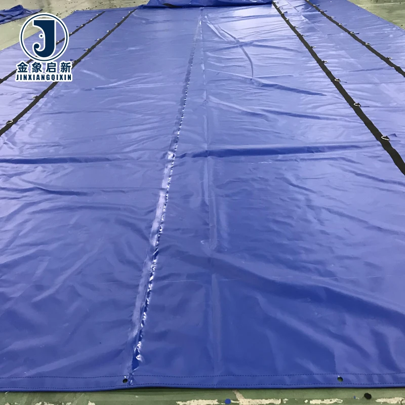 Heavy Duty 24′ X 27′ PVC Lumber Tarpaulin Waterproof 8ft. Drop with 3 Rows of D-Rings Coated and Woven Flatbed Tarps