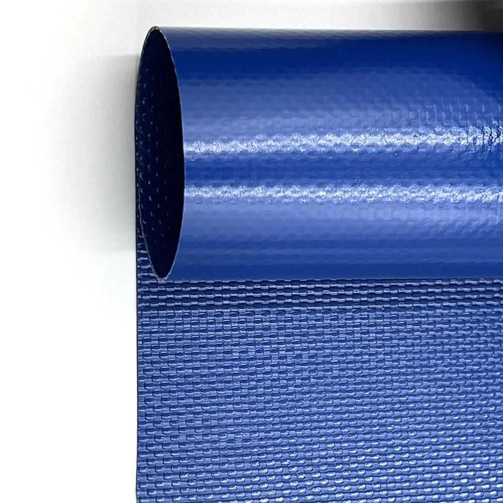 Blue PVC Knife Coated Tarpaulin Heavy Duty Waterproof Truck Cover Fabric Waterproof UV Resistant Industrial Tarpaulin