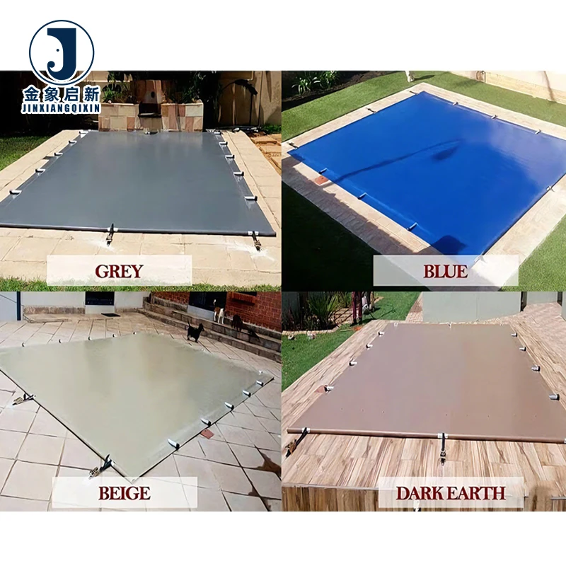 JX PVC Laminated Waterproof Breathable Anti-UV Blackout Organic Plain Weft Swimming Pool Covers Tarpaulin Coated