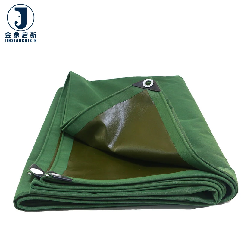 JX Heavy Duty Woven Plain Canvas Laminated 600 GSM Tarpaulin Waterproof UV Resistant Multi-Use Industrial Grade
