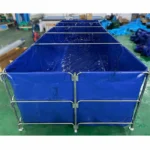 Coated PVC Laminated Tarpaulin Above Ground Swimming Pool Metal Frame High Tensile Foldable Tarp