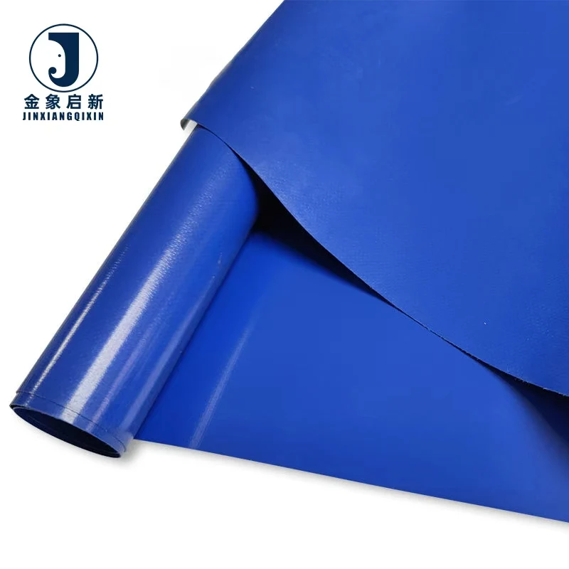 PVC Laminated Weft Knitted Double Coated Organic Breathable Blackout Heavy Duty Tarpaulin Fabric for Boys Outdoor Sun-Drying Use