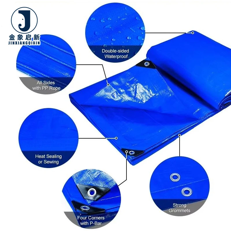 Heavy Duty Outdoor Tarpaulin Thickened for Outdoor Waterproof Large Tarpaulin with 3 Meter Width