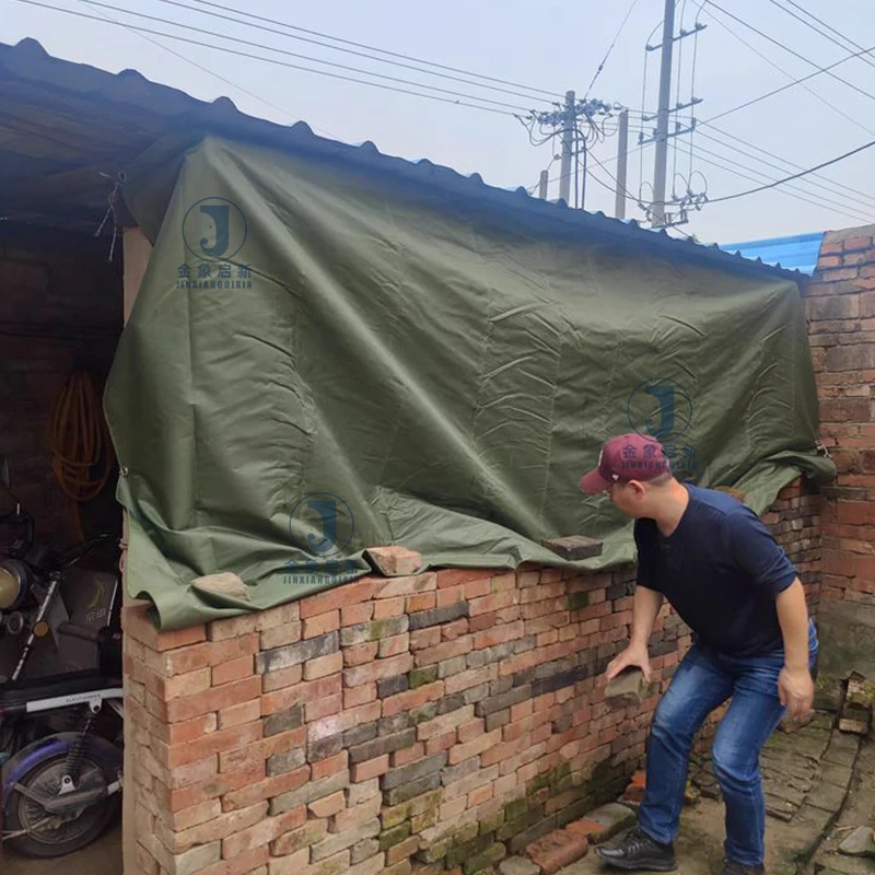 JX PVC Coated Tarpaulin/Cover for Farm Waterproof Warp Knitted Tent Pig Broiler Sheep Chicken Farm Plain Style
