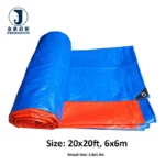160gms Organic Coated Polyethylene Tarpaulin Trucking Covering Roll Waterproof Blackout Eco-Friendly Fabric Blue Orange Outdoor