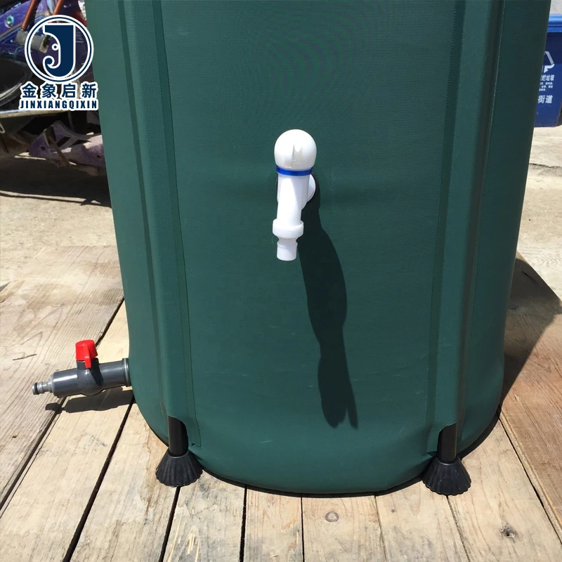 NST Green 50 Gallon Collapsible Rain Barrel Rainwater Collection System Portable Garden Water Storage Tank Water Catcher
