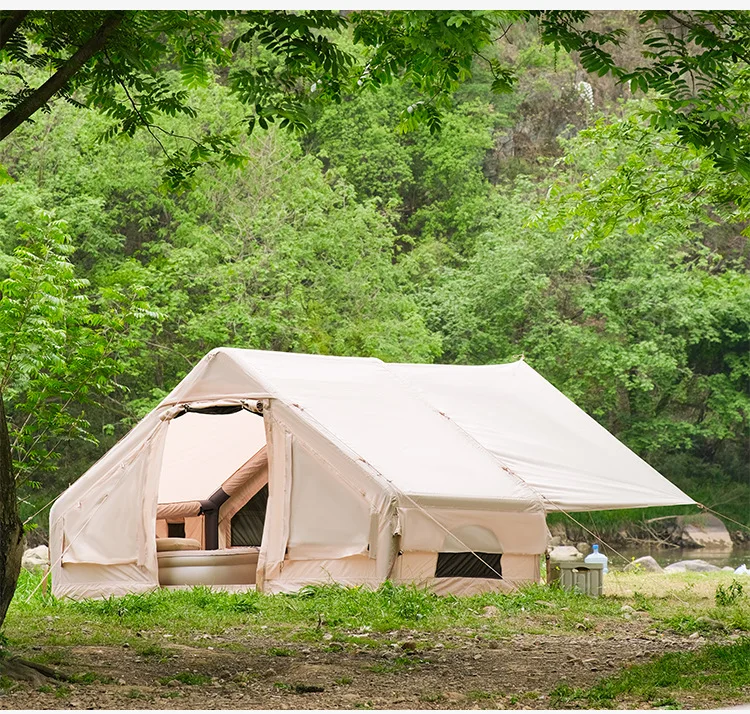 Inflatable Camping Tent 2-3 Person Quick Automatic Opening PVC Waterproof UV Resistant Four-Season
