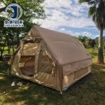 PVC Inflatable Camping Tent 4-Season >3000mm Waterproof Quick Automatic Opening for Family Shelter
