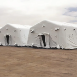 Inflatable Glamping Tent with Waterproof PVC Fabric Quick Automatic Opening for Outdoor Camping w/ Pump