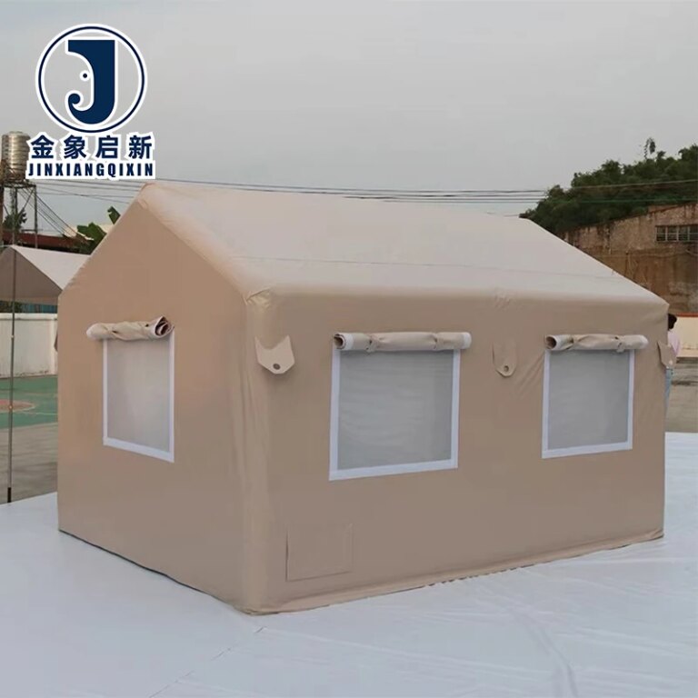 PVC Inflatable Camping Tent 8-10 Person Quick Automatic Opening Four-Season Outdoor Family Air Shelter