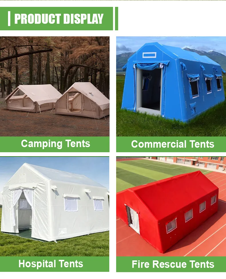 Waterproof Inflatable Camping Tent for Disaster Relief Quick Automatic Opening UV-Resistant Medical Operation Air Tent