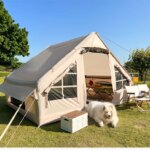 Inflatable Camping Tent 2-3 Person Quick Automatic Opening PVC Waterproof UV Resistant Four-Season