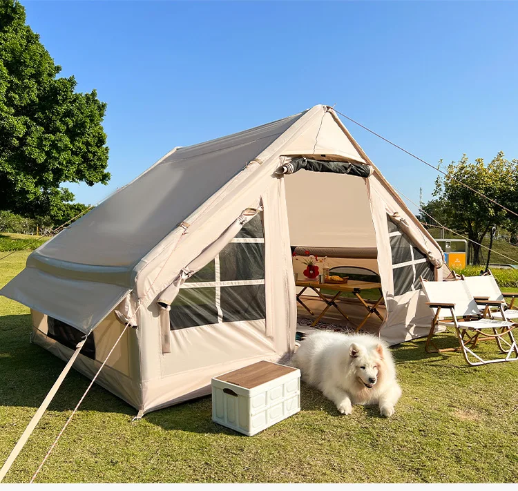 Inflatable Camping Tent 2-3 Person Quick Automatic Opening PVC Waterproof UV Resistant Four-Season