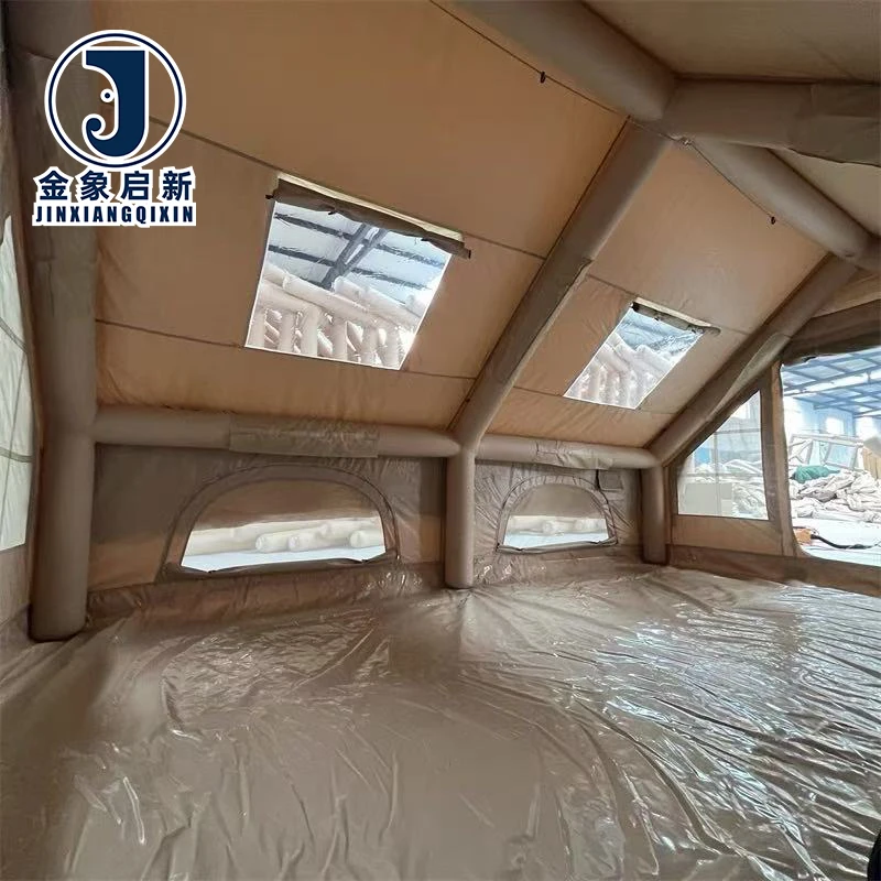 PVC Inflatable Camping Tent 8-10 Person Quick Automatic Opening Four-Season Outdoor Family Air Shelter
